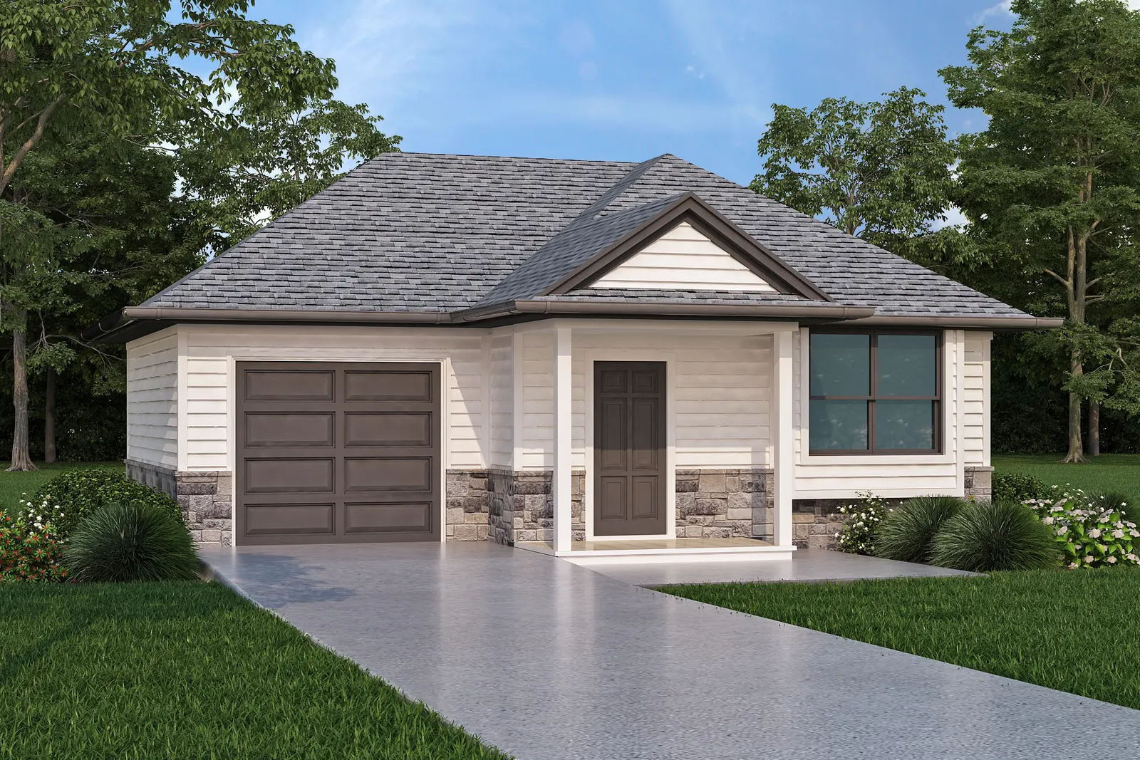 The Cambria floor plan by Alta Homes, 3 bed (opt. 2), 1 bath (opt. 2), ~950 sqft