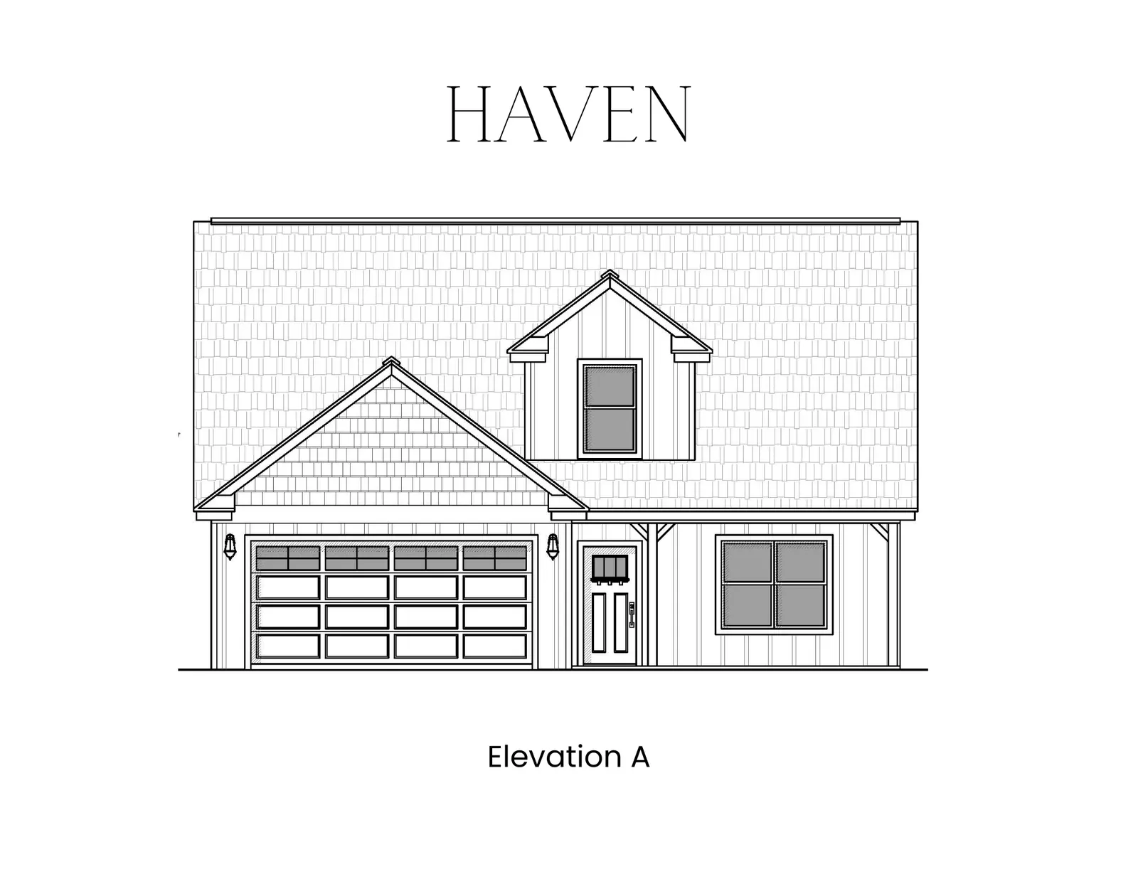 Exterior elevation A of the Haven floor plan by Alta Homes, 2 story