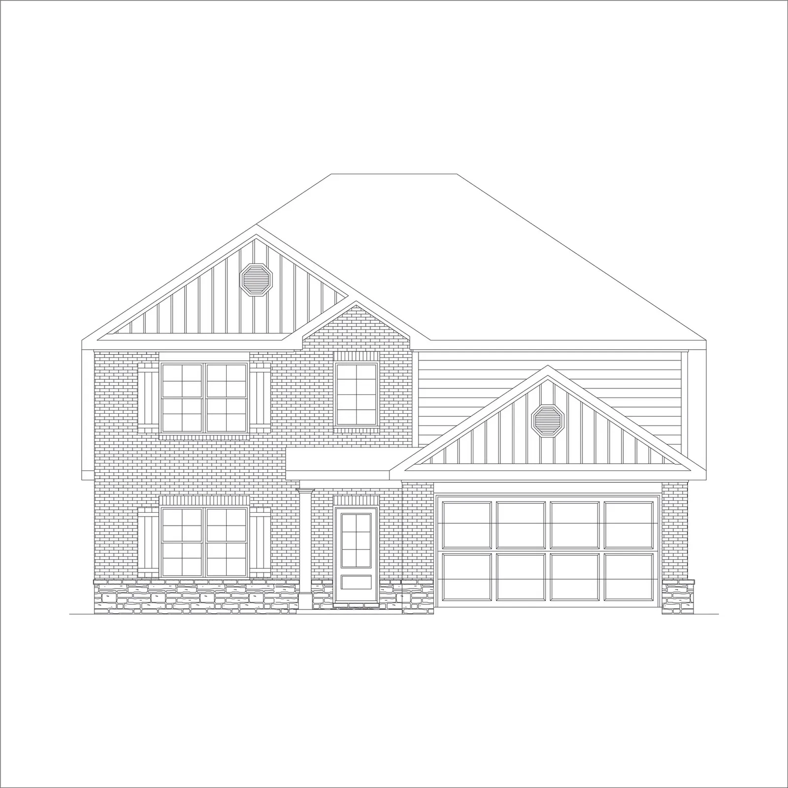 Exterior elevation C of the Torrey Pines II floor plan by Alta Homes, 2 story