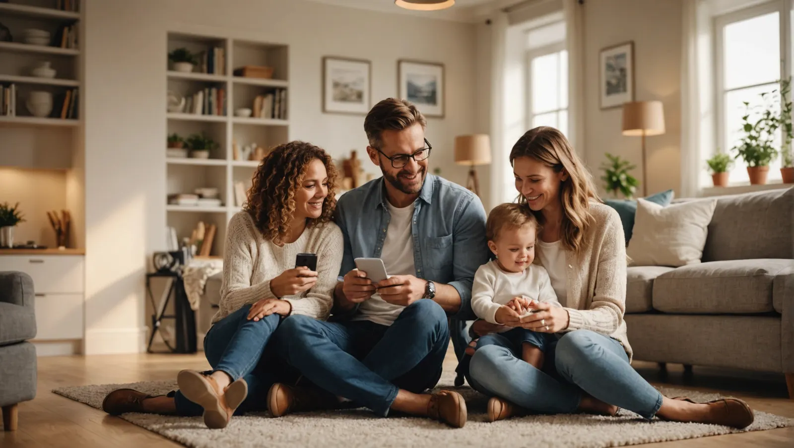 Family enjoying their new home