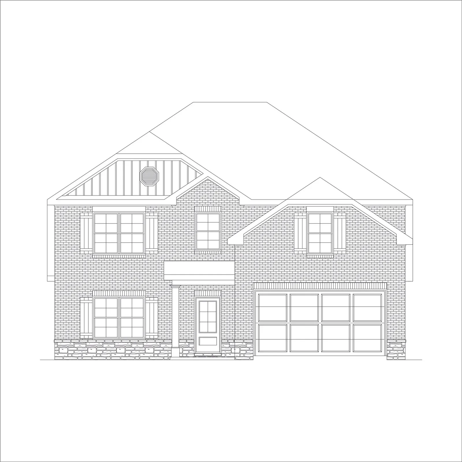 Exterior elevation D of the Torrey Pines II floor plan by Alta Homes, 2 story