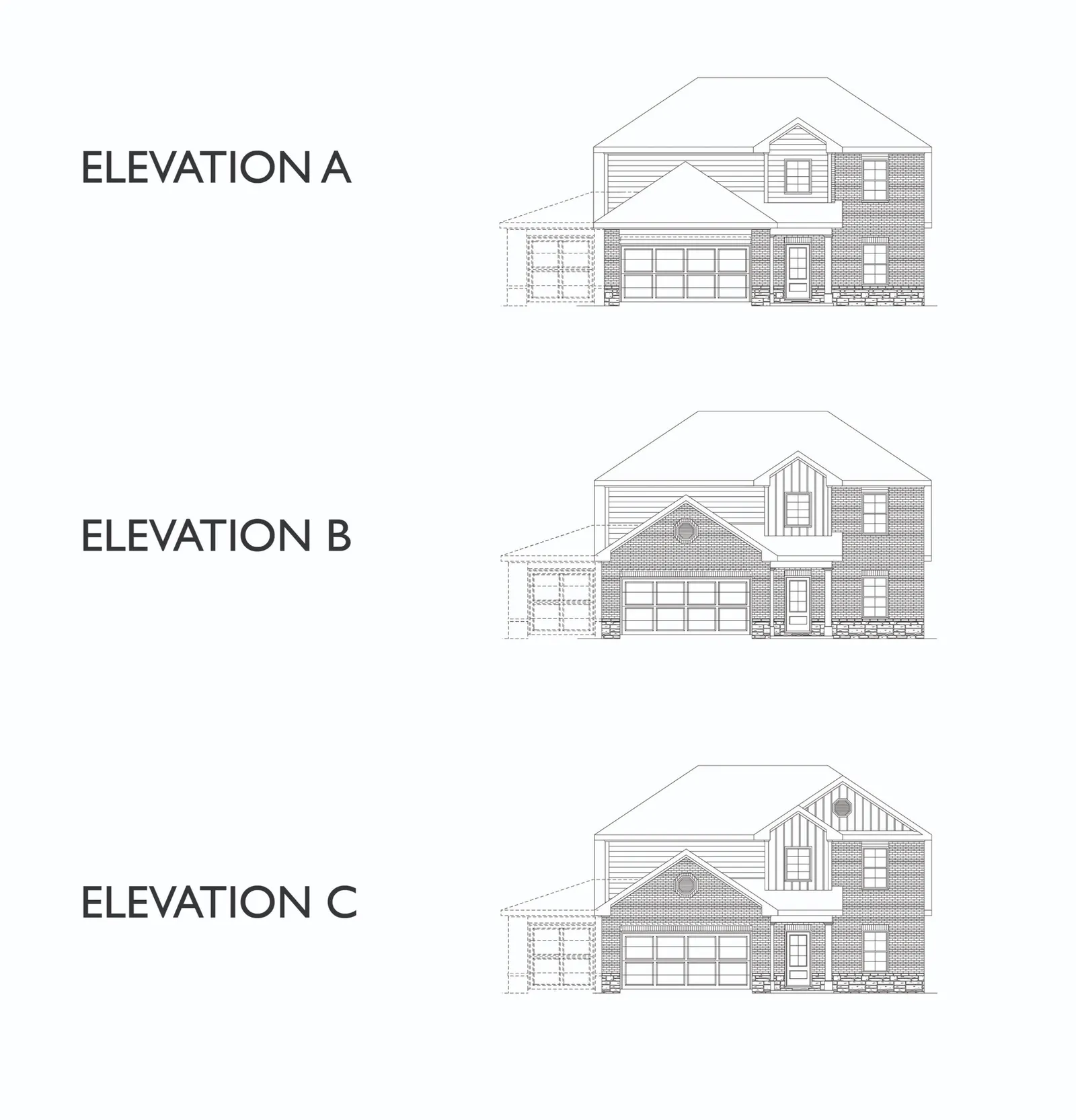 Exterior elevation A of the Magnolia floor plan by Alta Homes, 2 story